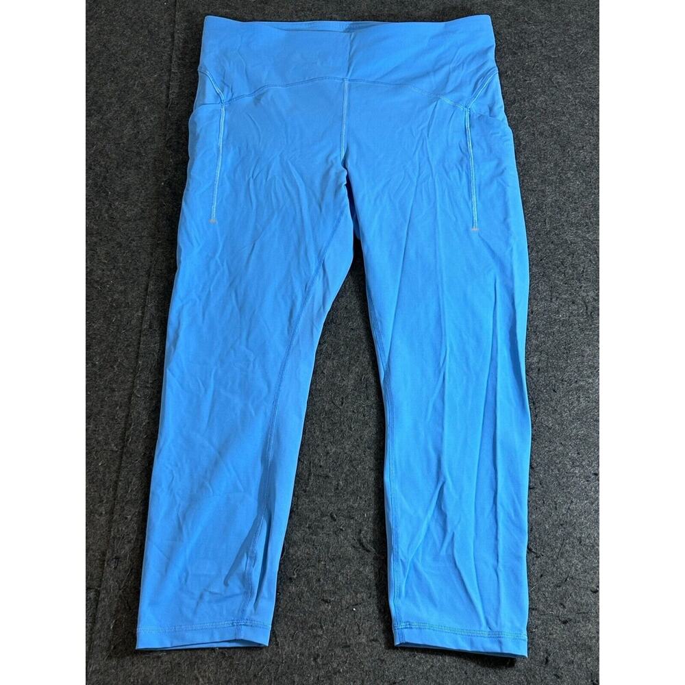 Lululemon Leggings Women's Size 12 Blue Wunder Train High Rise Crop LW6BRFS